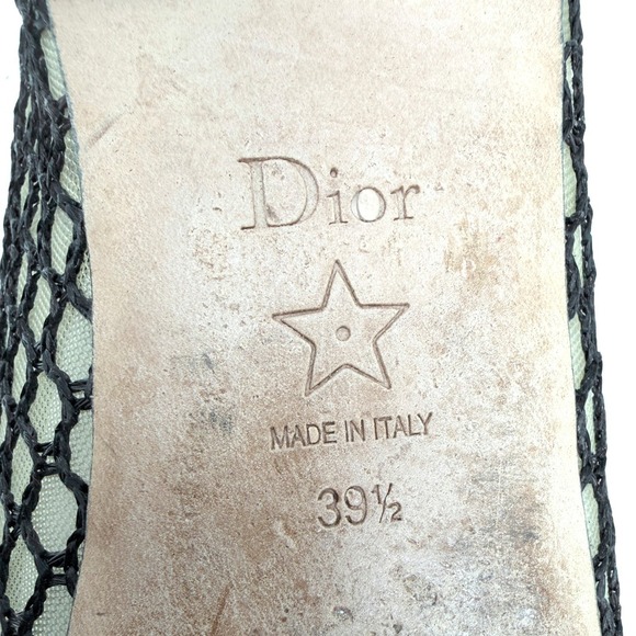 Dior Miss J'Adior Resille Ribbon Mesh Ballet Flats Black 39.5 - Picture 7 of 9